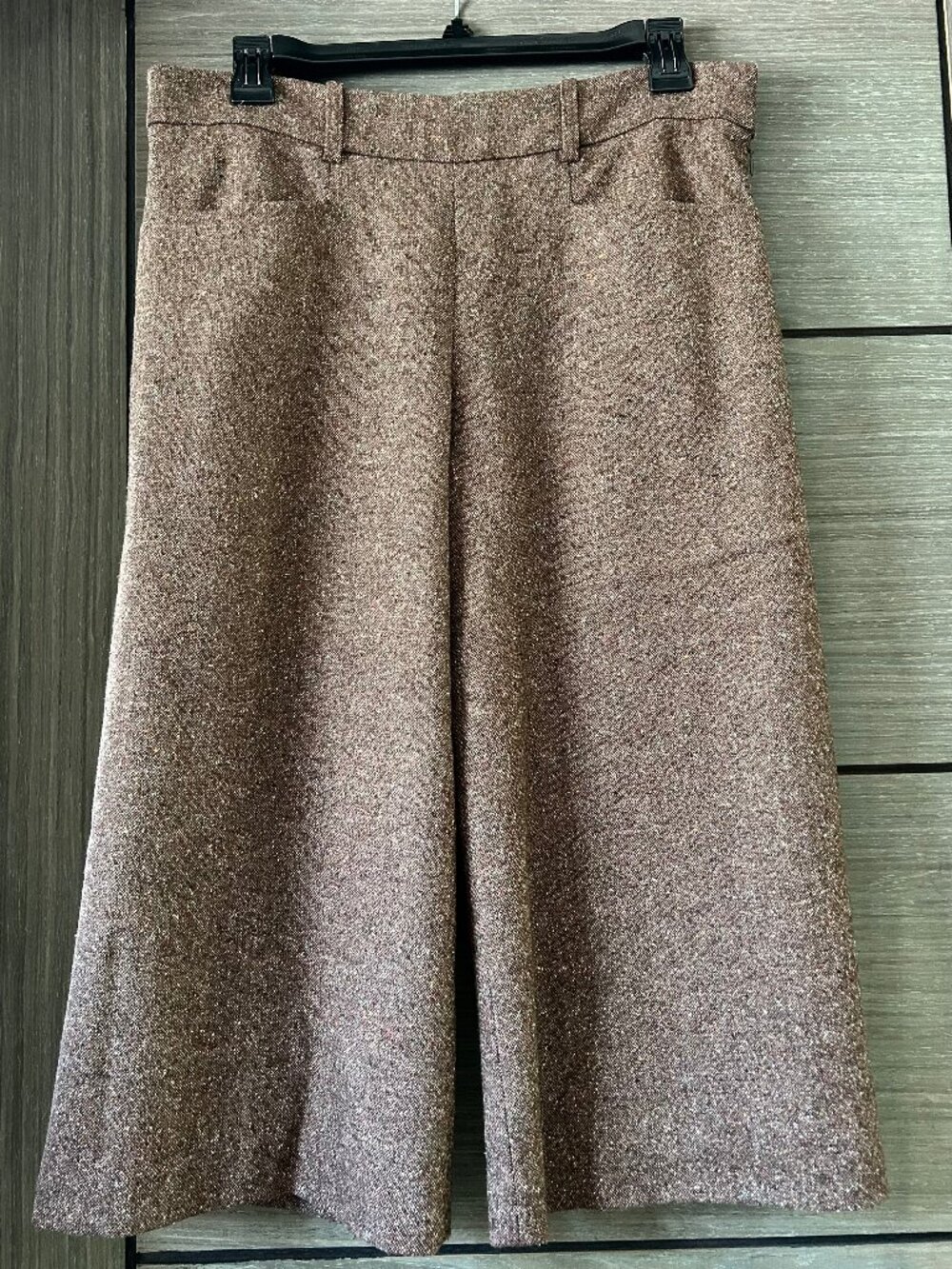 BCBG wool fully lined wide-leg cropped pants